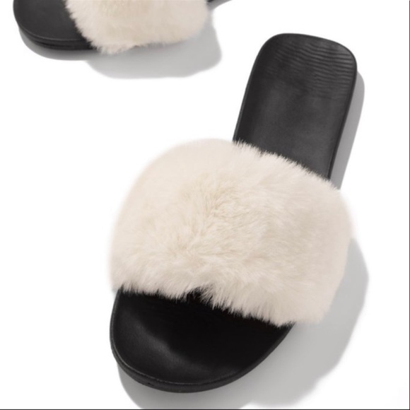 NEW faux fur slide sandals slipper “Ivory cloud” - Picture 3 of 5
